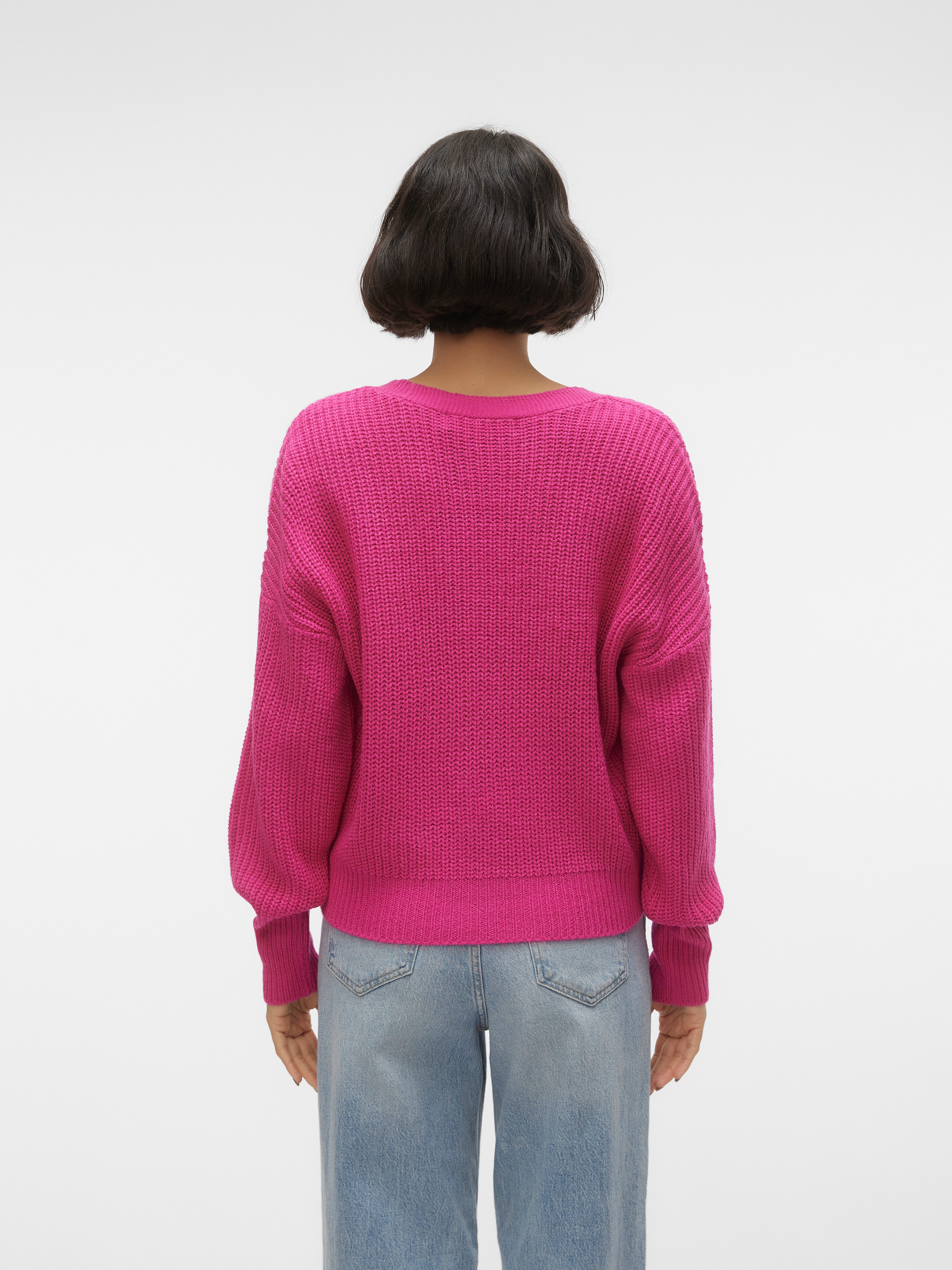 Vero Moda Strickjacke VMLEA LS V-NECK CUFF CARDIGAN NOOS Rippstrick