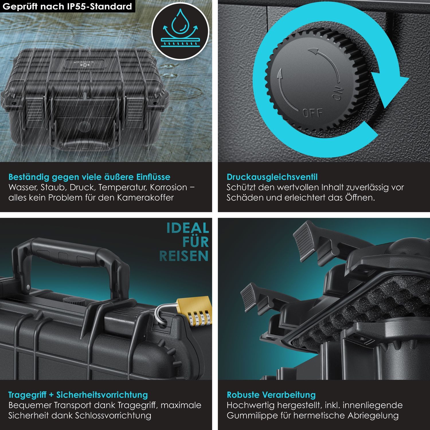 KESSER Kameratasche, Fotokoffer Kamerakoffer Transportkoffer Schutzkoffer Kamera