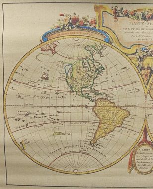 Aubaho Wandbild Landkarte Weltkarte historische Karte Wandkarte Antik-Stil Mappe Monde