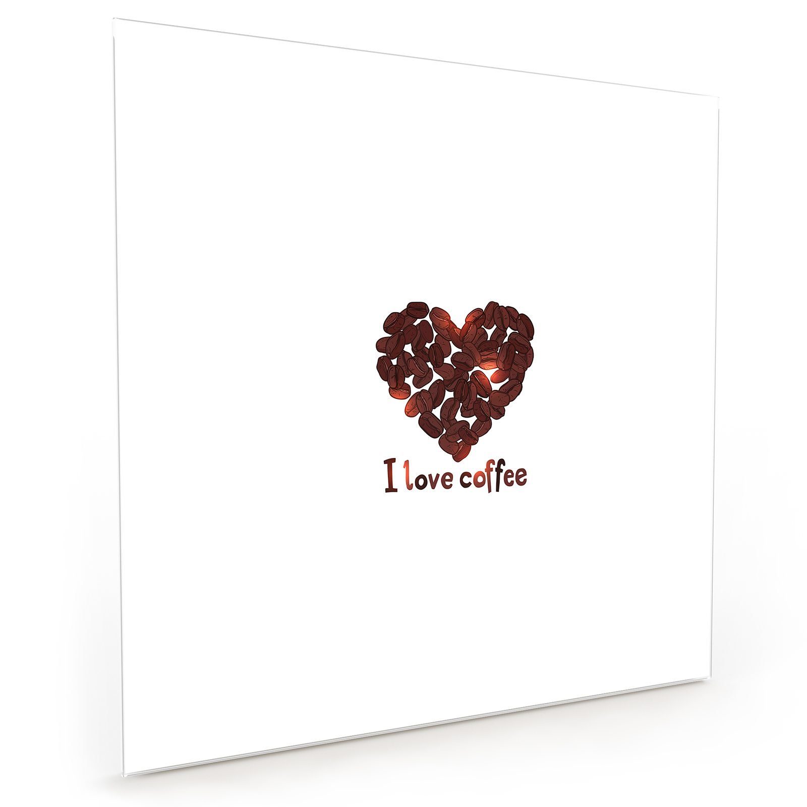 Küchenrückwand Motiv mit aus Glas Küchenrückwand Spritzschutz Kaffeebohnen Herz Primedeco