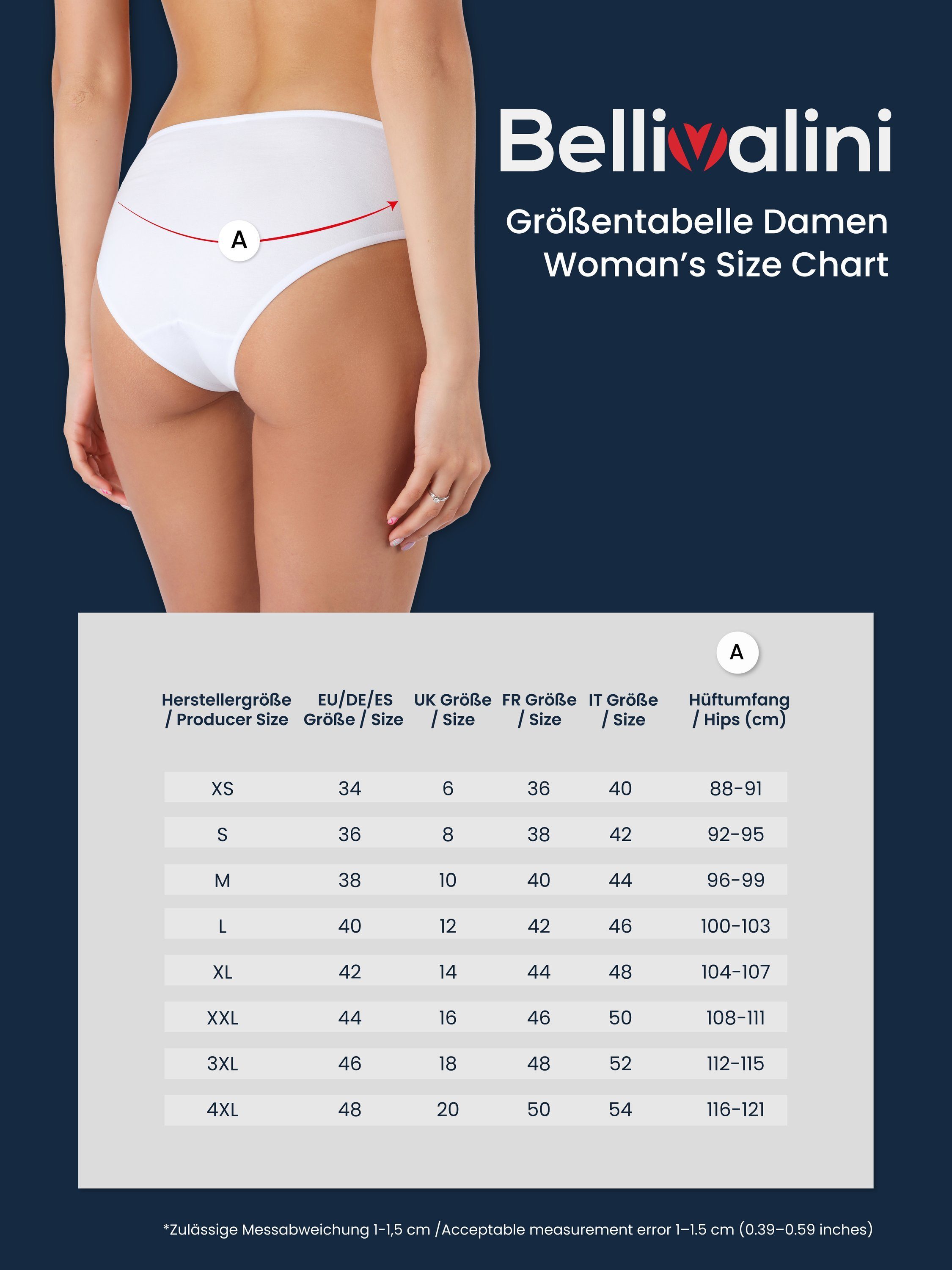 Bellivalini Slip Damen Unterwäsche Baumwolle Unterhose Panty aus BLV50-190 Spitze mit Weiß (1-St)