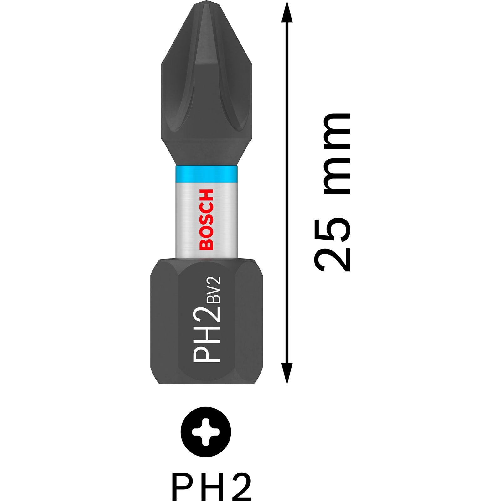 BOSCH Bit-Set Bosch PRO Phillips Schlagbohrer PH2 25 mm Display 10 x 25 Stk. - 26070