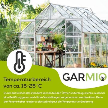 GARMIO Gewächshaus Fensteröffner für Gewächshaus, automatisch und selbstständig, 7,5kg Hubkraft, stromlos, temperaturgesteuerter Fensterheber, stufenloser Öffnungswinkel