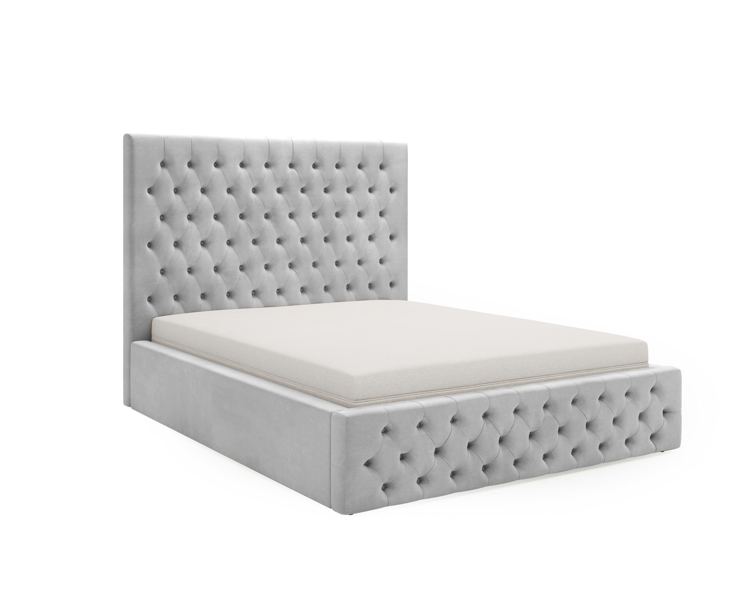 MOEBLO Polsterbett HART (Doppelbett mit Kopfstütze, günstig online kaufen