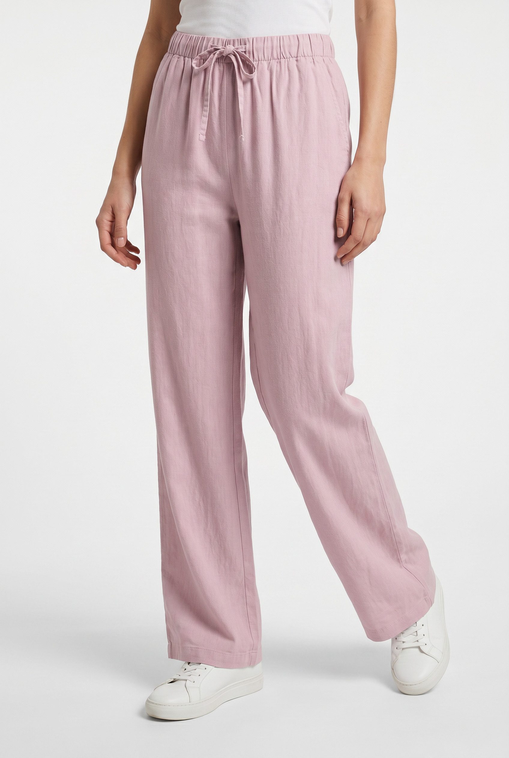 ONLY Schlupfhose ONLGOA MW LINEN BL PULL-UP PANT CC PNT mit Leinen