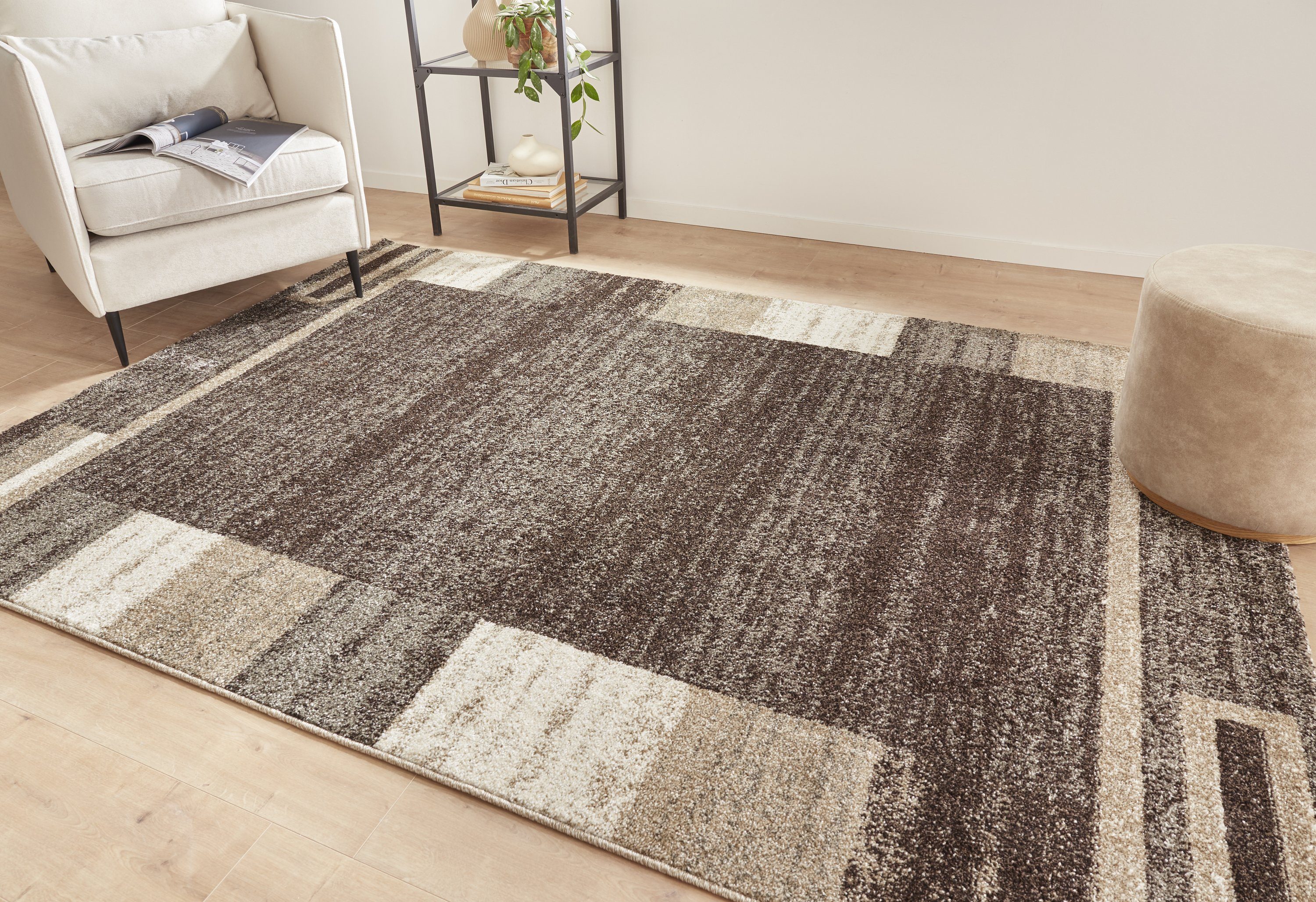 Peyer Syntex Designteppich 1 Teppich Amber 149 Bordüre braun 120/170 cm, rechteckig