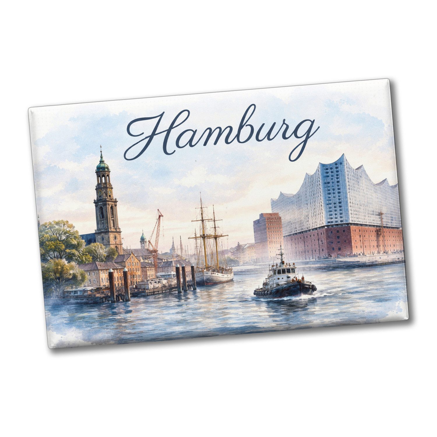 speecheese Magnet Hamburg Skyline Souvenir Magnet Souvenir Elbphilharmonie Ansicht