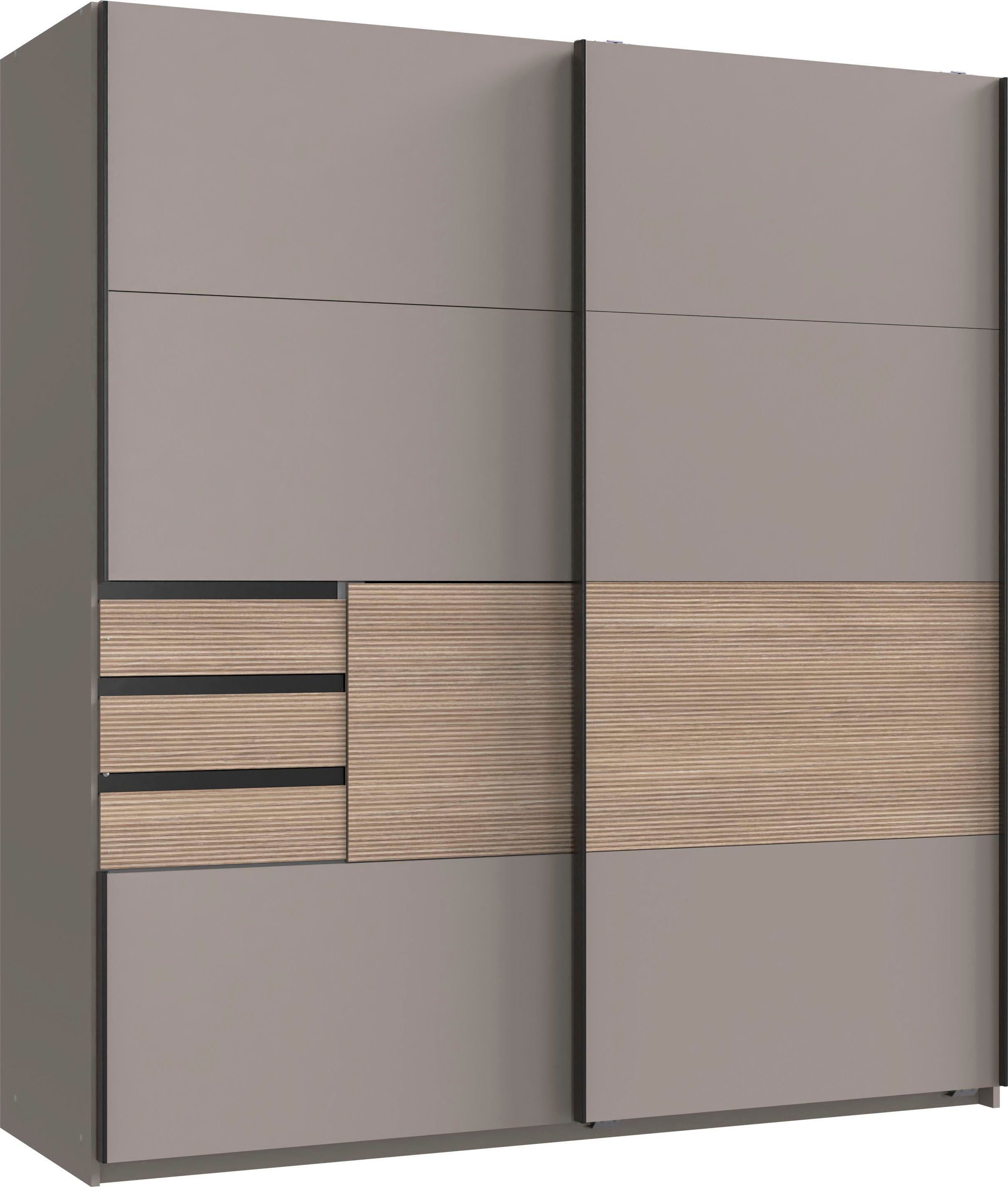 Wimex Schwebetürenschrank Bremen in der Breite 180cm, wahlweise mit Spiegel mit moderner Multiplex Optik, inkl. Schubladen