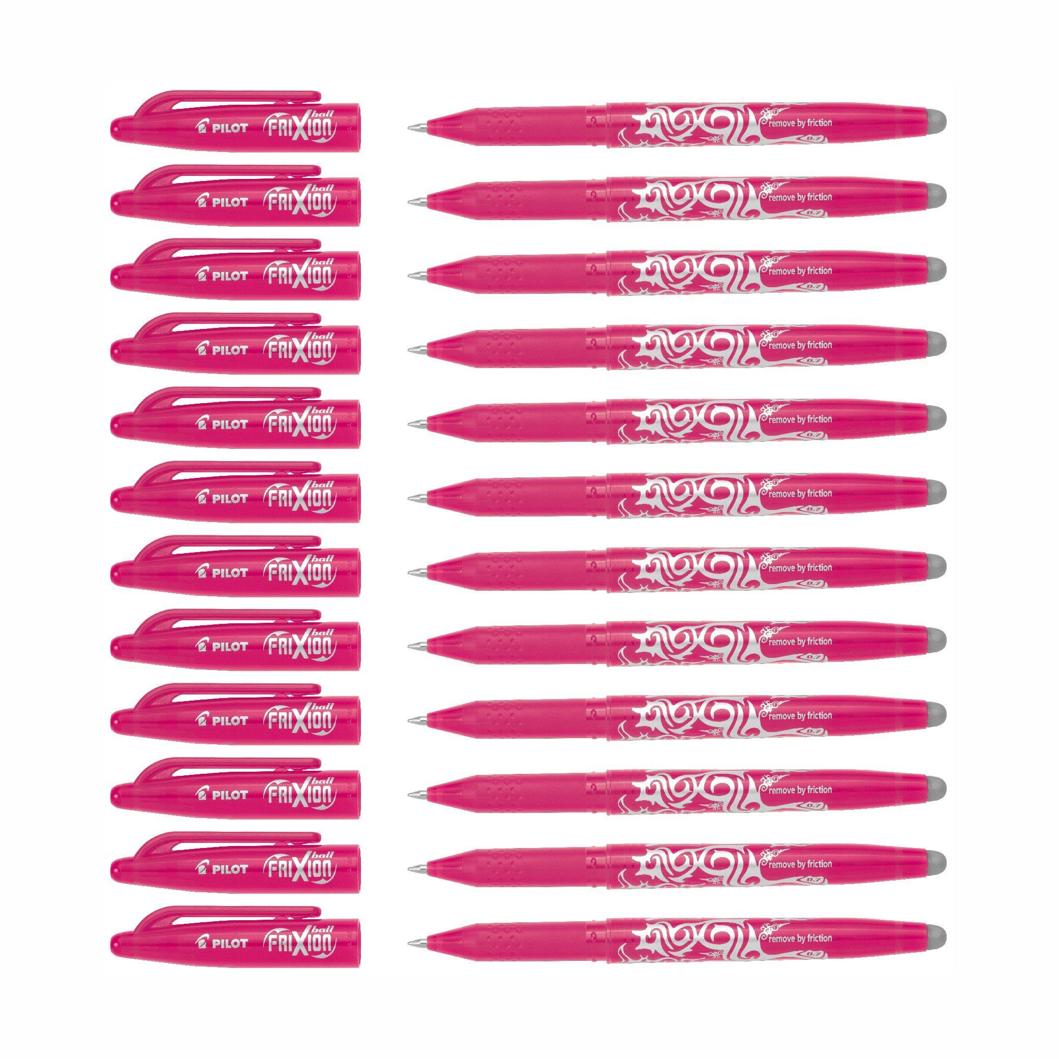 PILOT Tintenroller Frixion Ball 0.7 - 12er-Set, (12-tlg) pink