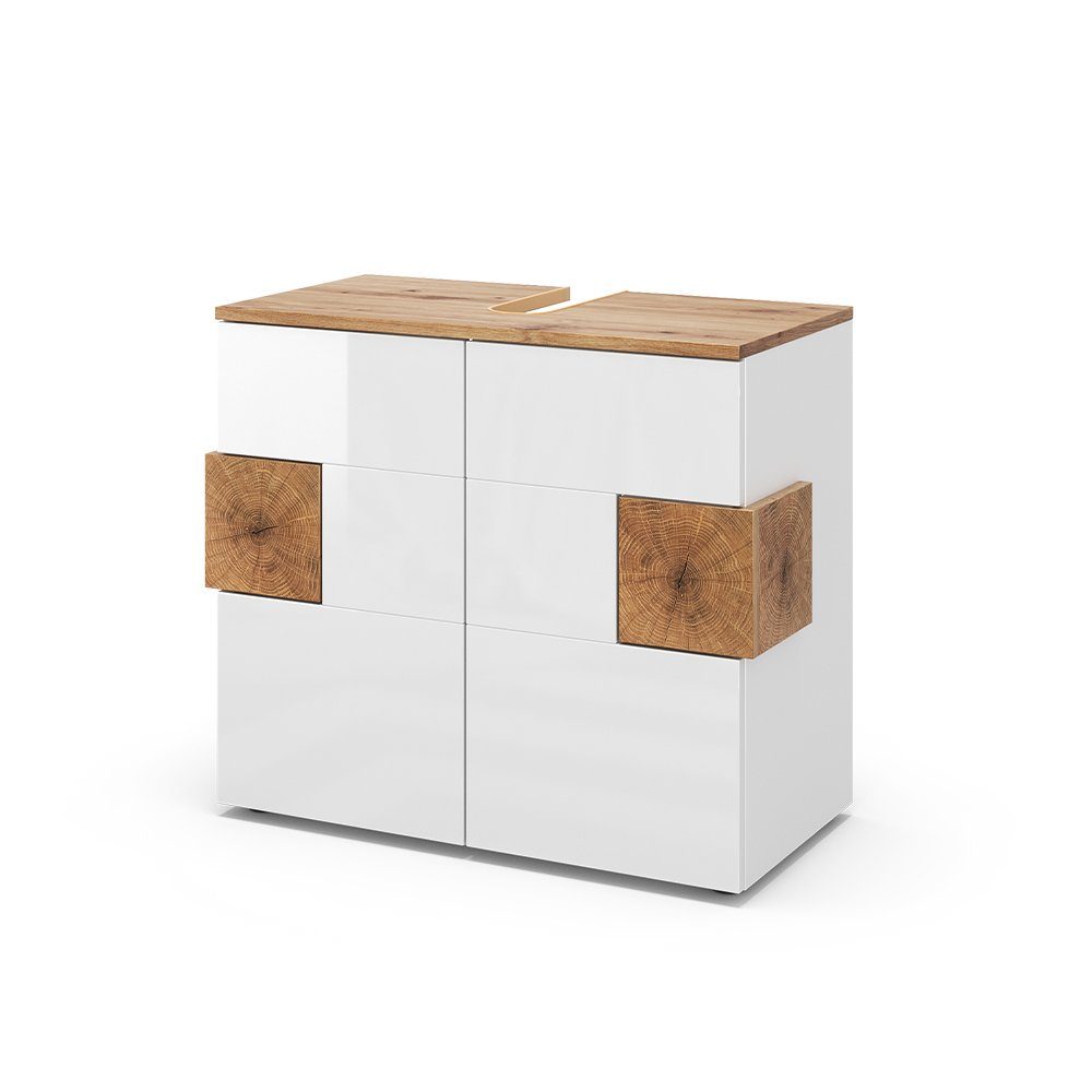 Vicco Waschbeckenunterschrank Eden, Weiß Hochglanz/Artisan-Eiche, 73.1 günstig online kaufen