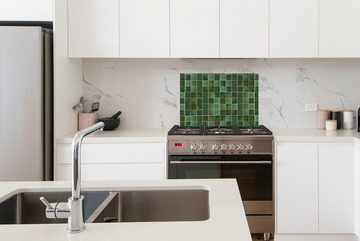 MuchoWow Küchenrückwand Fliese - Grün - Luxus - Muster, (1-tlg), 60x40 cm, Herdblende aus Wandschutz, Temperaturbeständig küchen