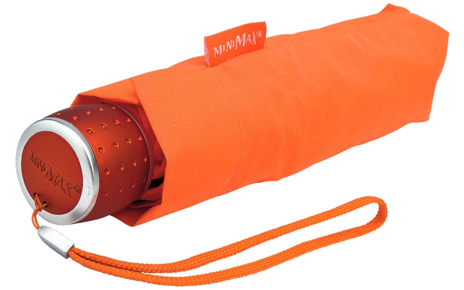 Taschenregenschirm jjede Tasche Handöffner, in leichter Impliva Schirm kleiner orange miniMAX® passt