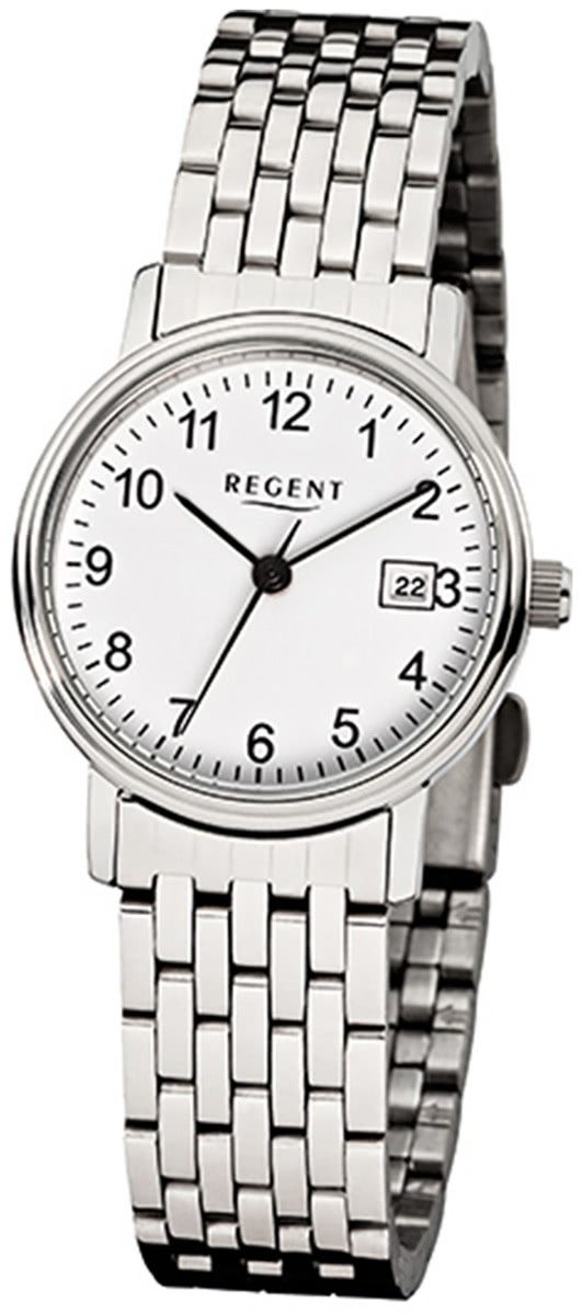 Quarzuhr Regent Damen-Armbanduhr silber Analog F-598