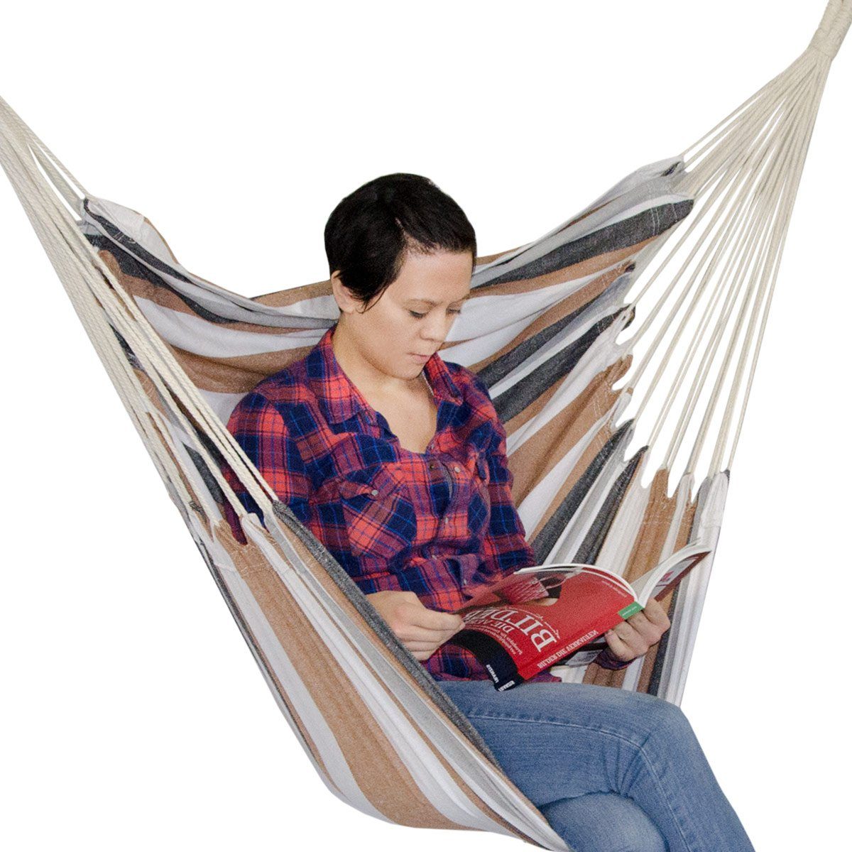 AMANKA Hängestuhl für 1 Person: XL Outdoor Hängesessel bis 150 kg für Garten und Balkon, 110 x 145 cm Hängesitz für Kinder und Erwachsene - Indoor Relaxsessel