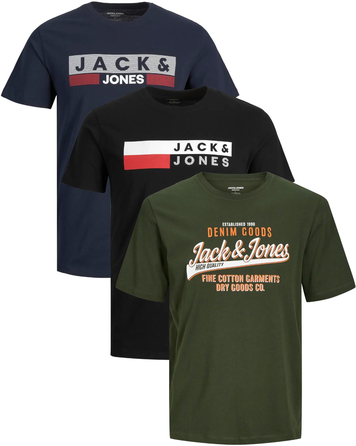 Jack & Jones PlusSize Print-Shirt (Spar-Set, 3er-Pack) Big Size Shirt Übergrößen Shirt