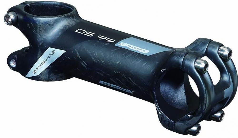 FSA Fahrradlenker FSA Vorbau OS-99 +/-6° 31,8 x 80 mm Schwarz/Grau - Carbon-Aluminium fü