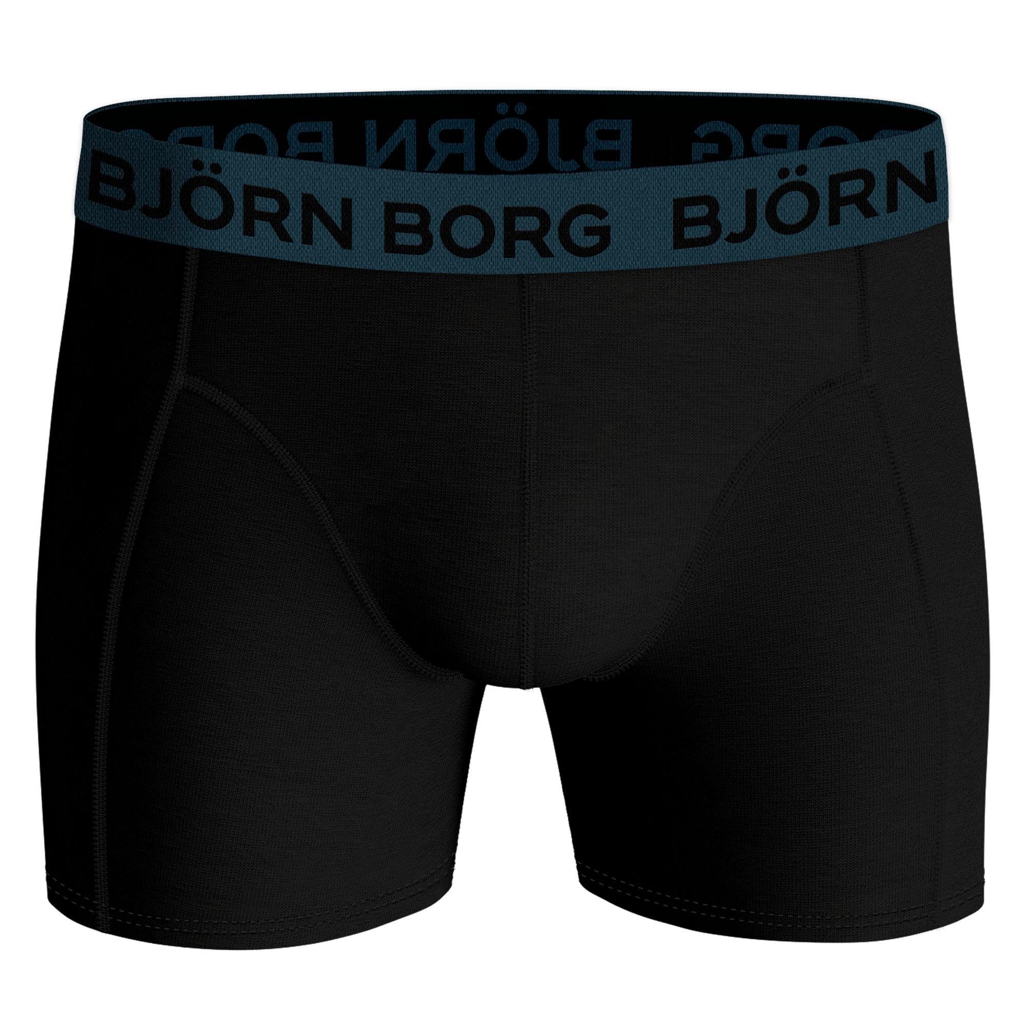 Borg Boxer Herren Stretch Boxershorts Cotton - Schwarz/Rot/Grün Pack Björn 7er