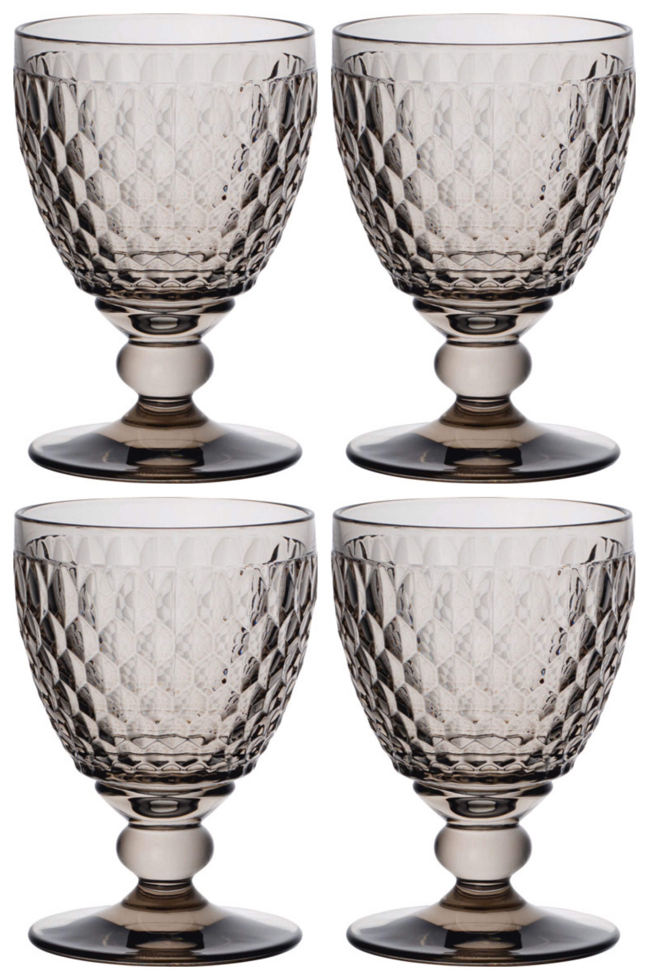 Villeroy & Boch Rotweinglas Boston Coloured, Kristallglas, Spülmaschinengeeignet, Grau, Motiv: Boston