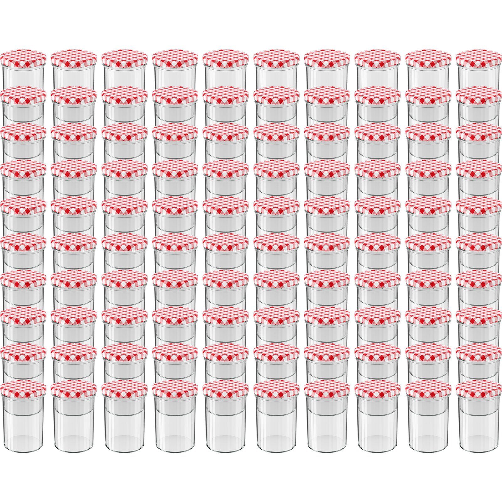 Vorratsglas Einmachgläser Schraubdeckel rot kariert - 435 ml