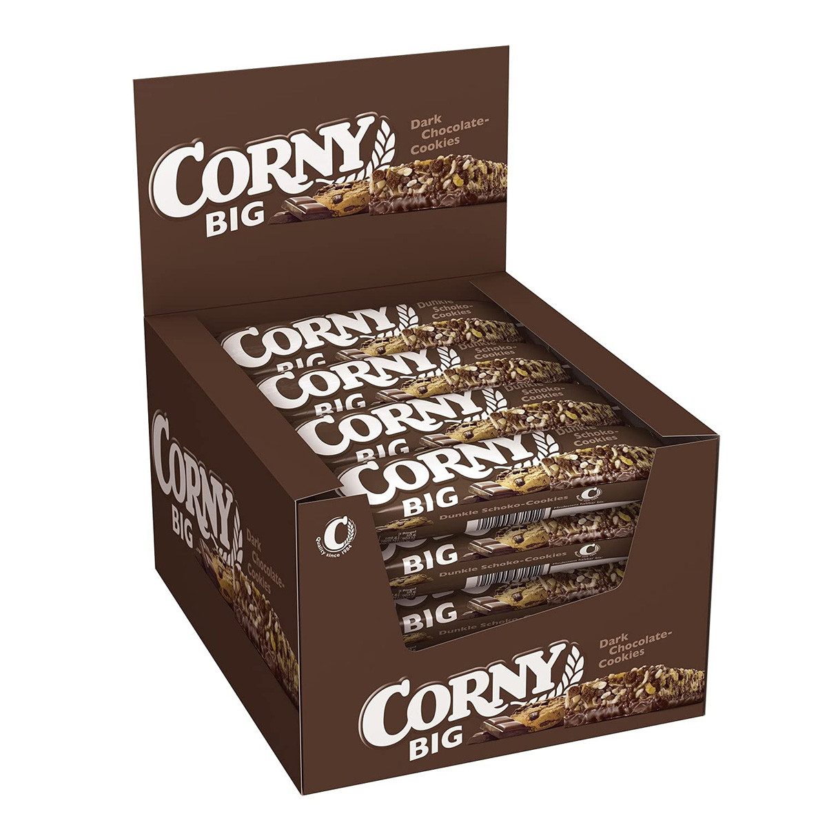 CORNY Cerealien, Corny BIG dunkle Schoko Cookies extragroßer Müsliriegel 50g 24er Pack