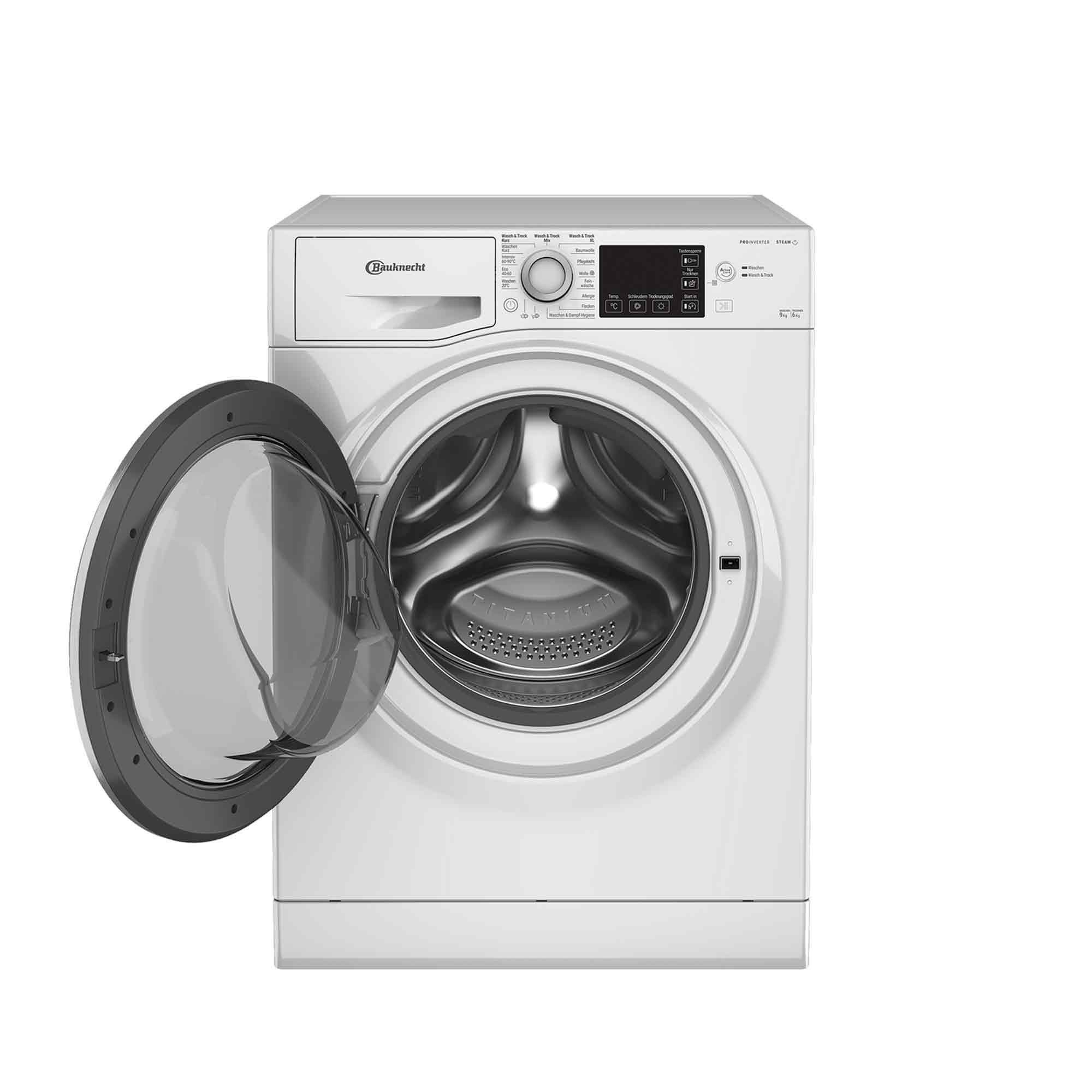 BAUKNECHT Waschtrockner WADR ACTIVE 9614 D, 9 kg, 6 kg, 1400 U/min, Mehrfachwasserschutz+, Active Care, Nachlegefunktion