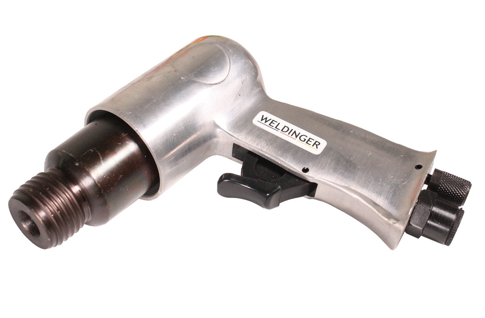 WELDINGER Druckluft-Meißelhammer Druckluft-Meißelhammer 4-teiliger Meißelsatz Nadelentroster 113 l/min, für Bajonett-Schnellkupplung, (Set, 4-tlg) Blechtrennmeißel, Spitzmeißel, Nietenmeißel und Breitmeißel