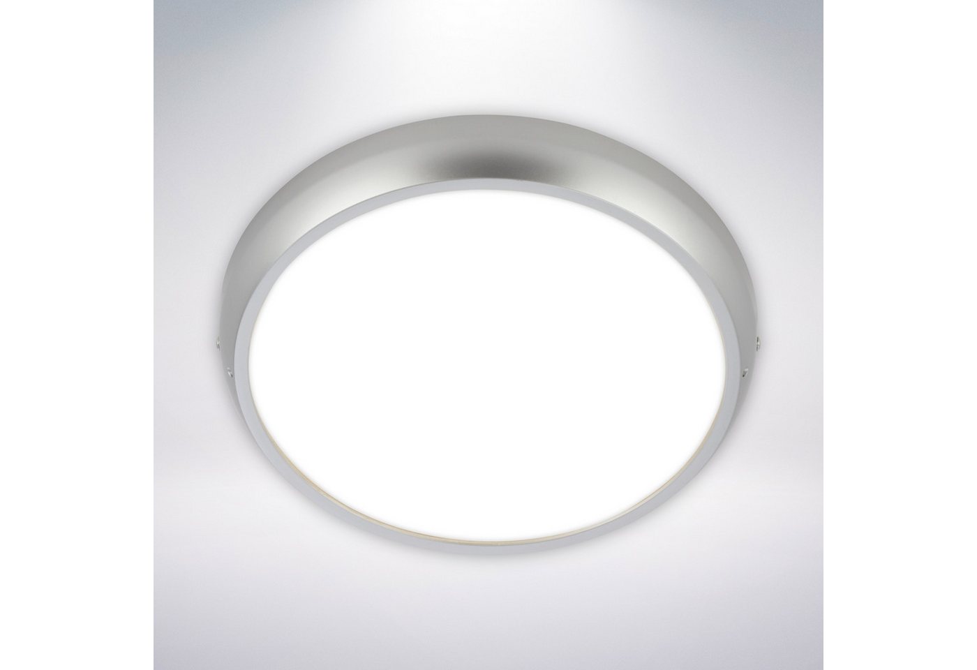 Briloner Leuchten LED Deckenleuchte Bad-Deckenlampe IP44 Badezimmer Gäste-WC Feuchtraum geeignet, LED fest integriert, Neutralweiß, 4000K, 27,5x4 cm, Badezimmer, Küche, Wohnzimmer, Schlafzimmer, Flur