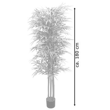 Kunstbambus Bambus Kunstpflanze Künstliche Pflanze Bambusbaum Kunstbaum 180 cm, Decovego