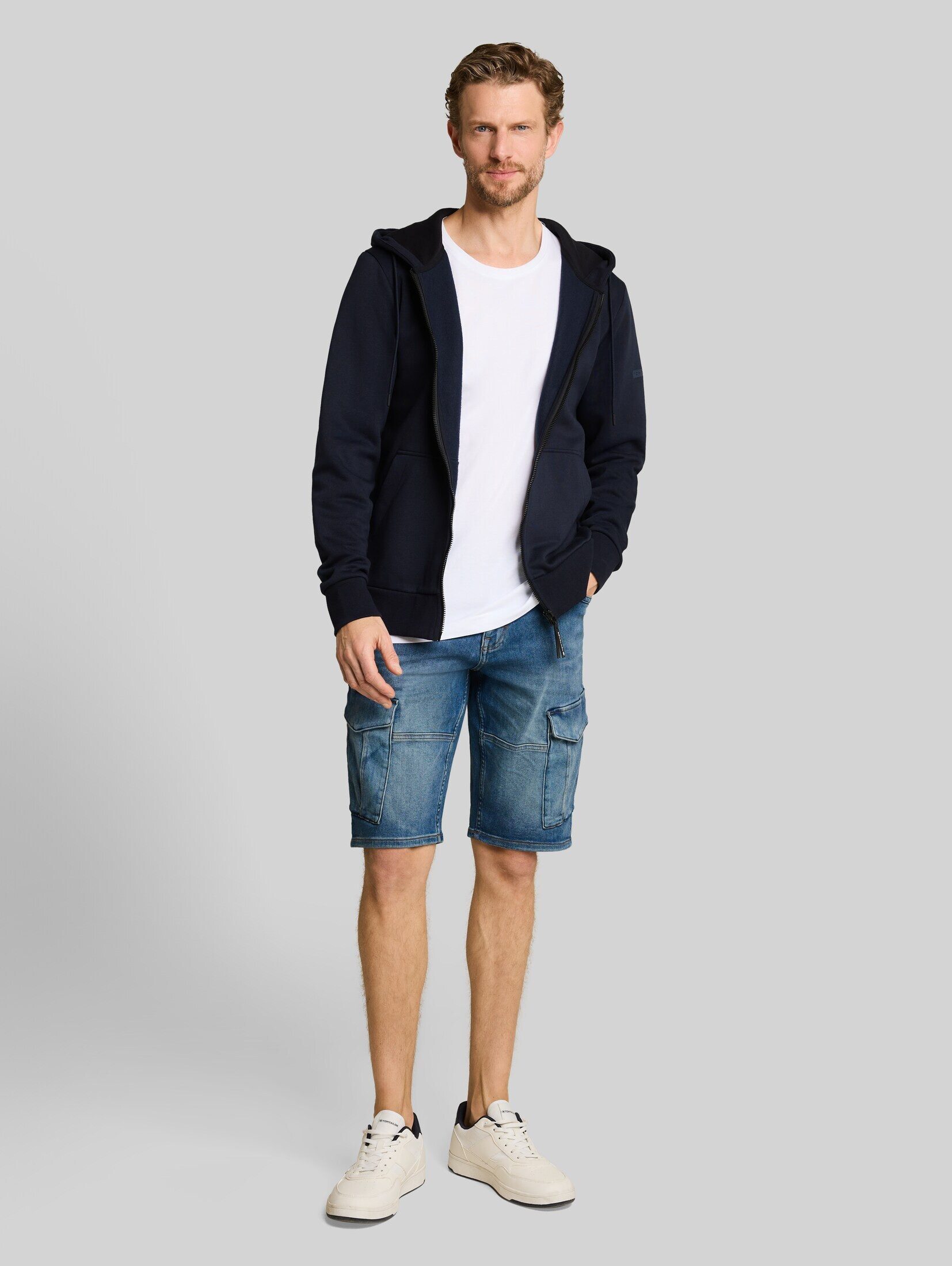 TOM TAILOR Shorts Jeanshosen TTMARVIN STRAIGHT Cargo Jeans Shorts