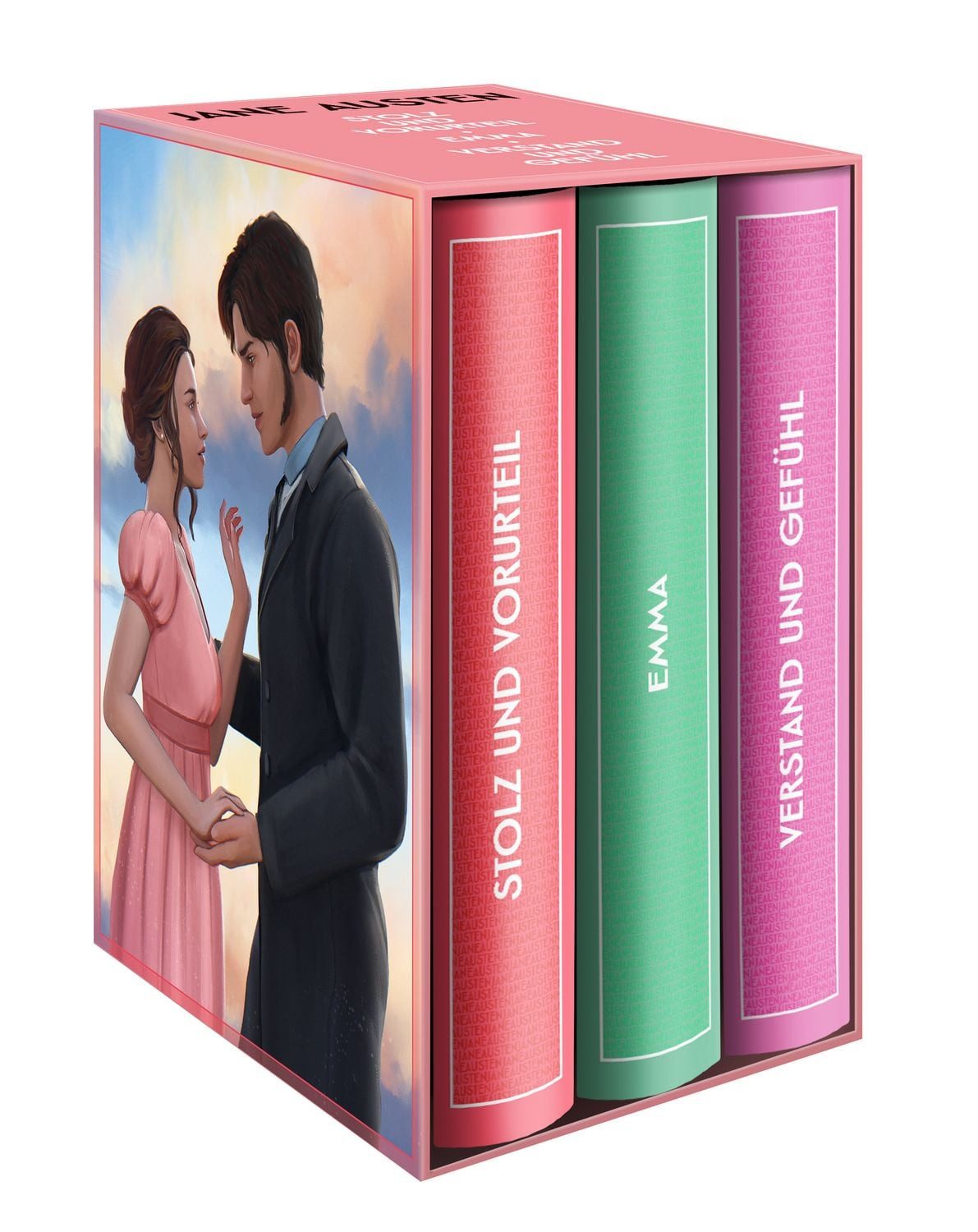 Jane Austen Schmuckschuber - exklusiv (3 Bände) / diverse, Stolz und Vorurteil, Emma & Verstand und Gefühl inklusive Charaktercard