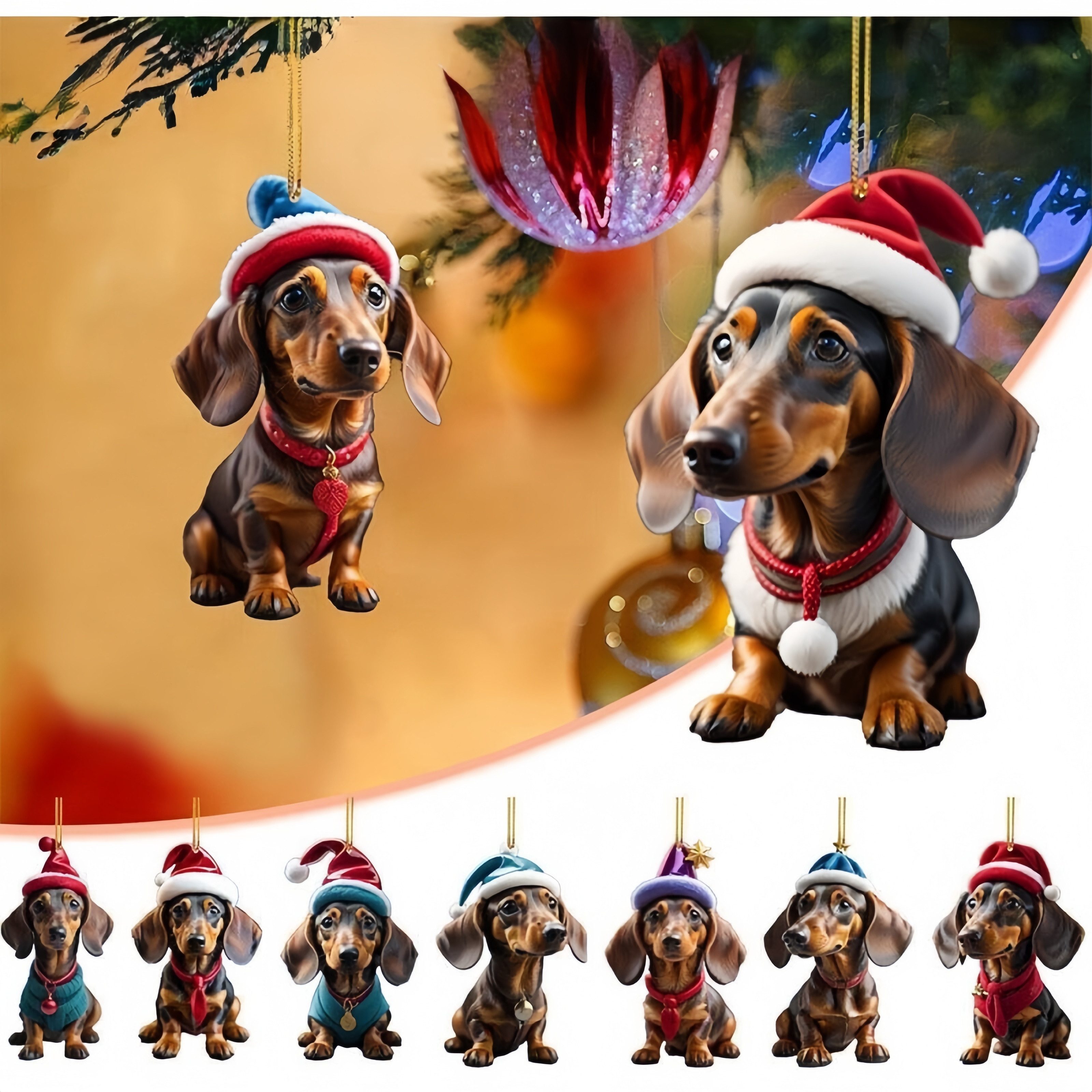 FOUORTUNATE-BEE Weihnachtsbaumkugel 9-teiliges Set Weihnachtsbaum-Anhänger günstig online kaufen