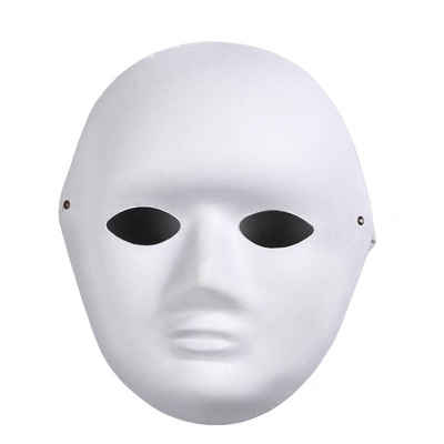 ZADAWERK Verkleidungsmaske Maske - Weiß, (aus Pappmaché, 10-tlg., Frau), Rohling mit Gummiband zum Anmalen und Bekleben