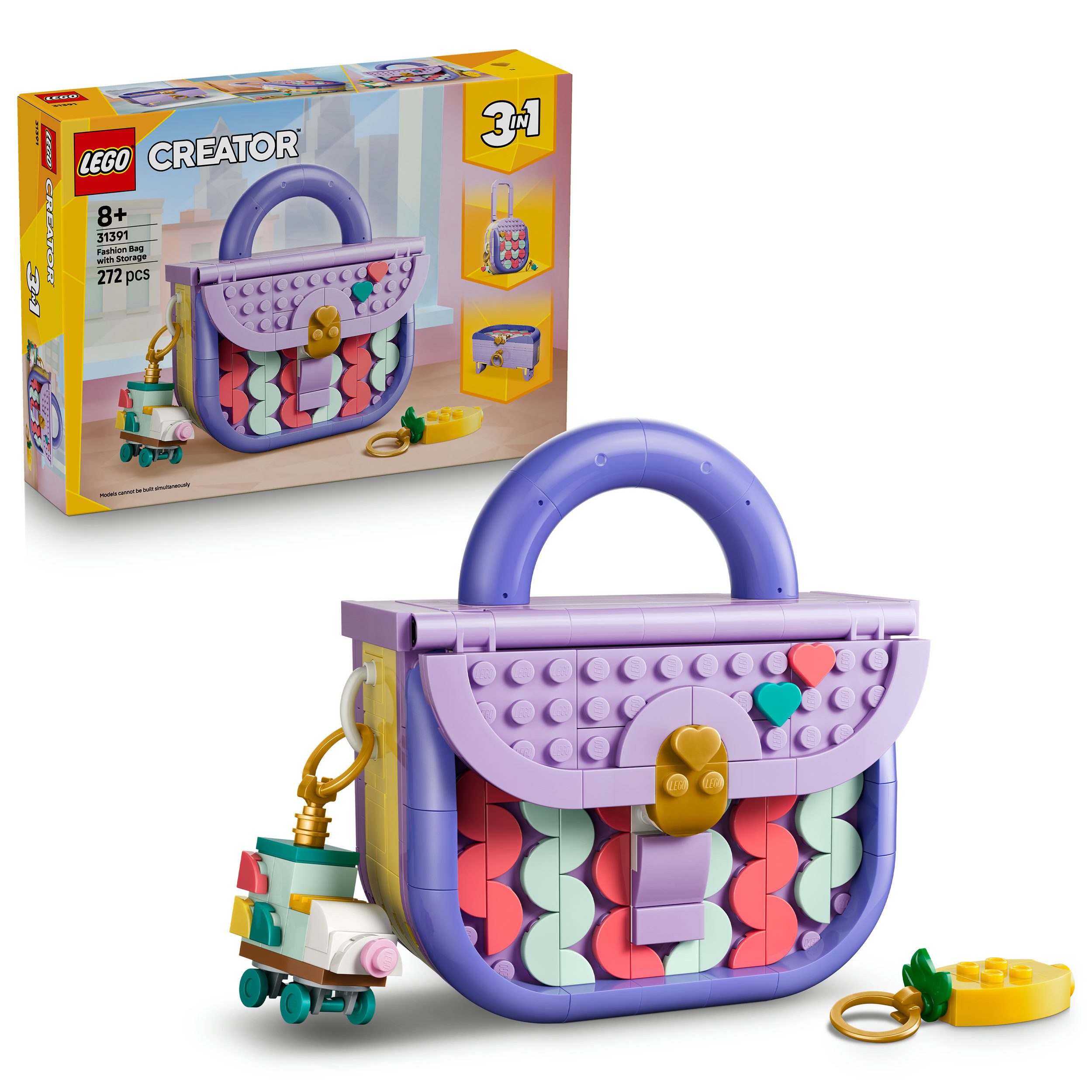 LEGO® Modische Tasche mit Staufach (31391), LEGO Creator Konstruktionsspielsteine, (272 St), Made in Europe