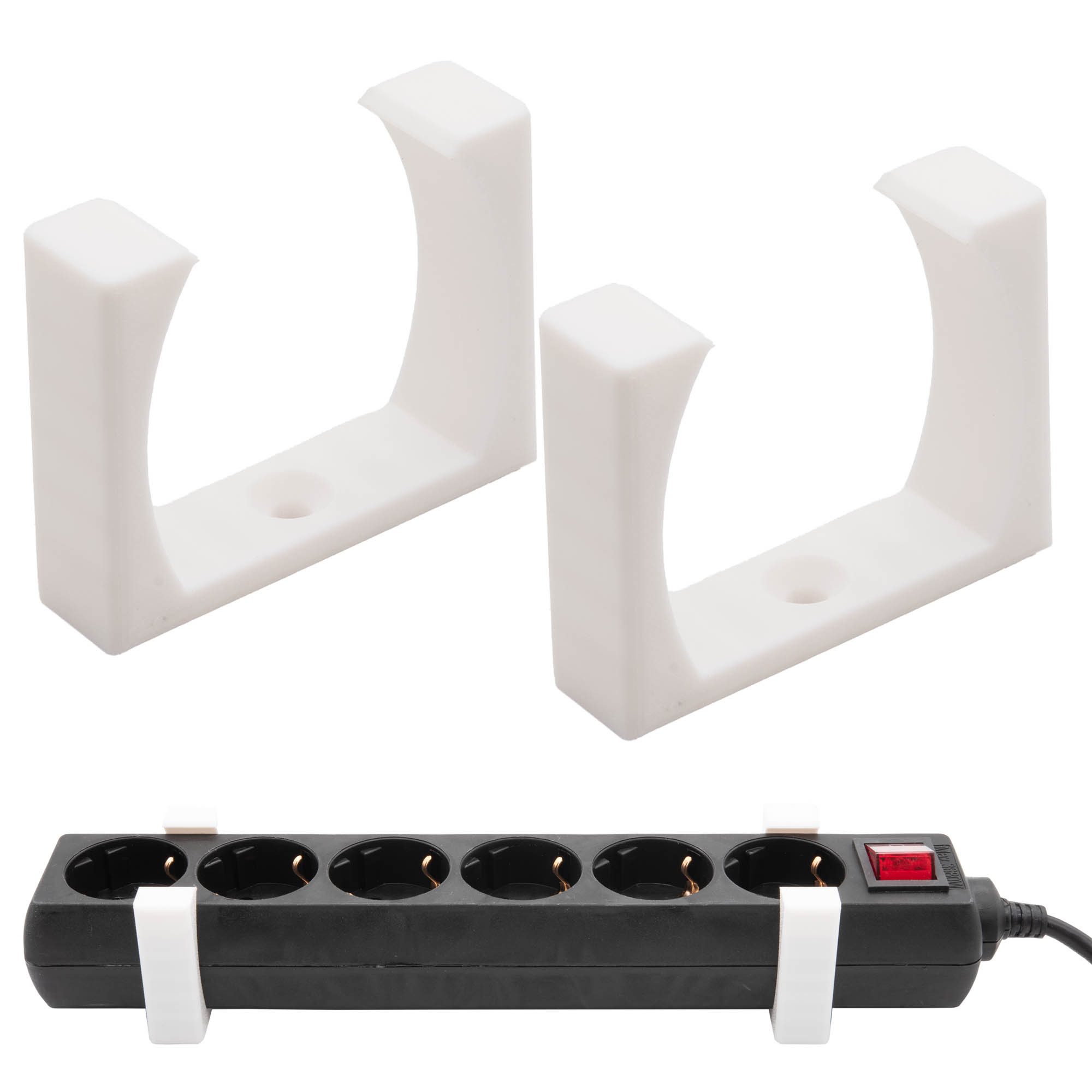 TSB Werk Wandhalterung Steckdosenleiste Halterung 2 Stück Steckdosenleiste, Steckdosenhalter, Steckdose, Universal