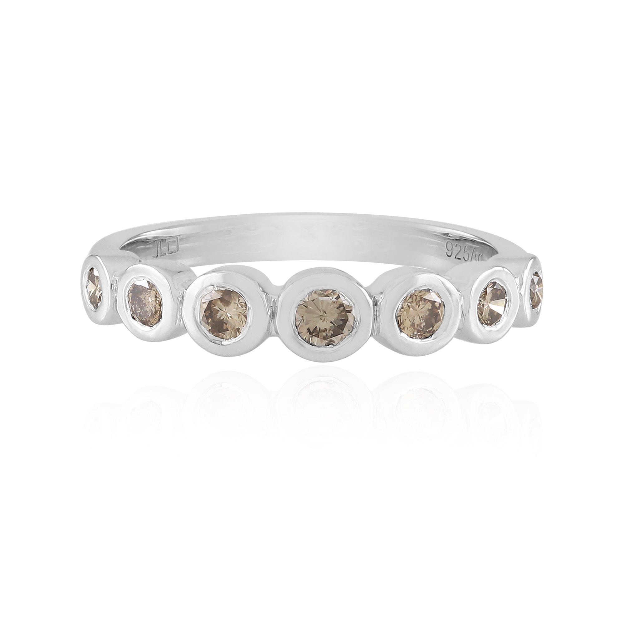 Cavill Diamantring Cavill Damenring 0,43 ct braun Diamant 925 Silber rhodiniert (1-tlg)