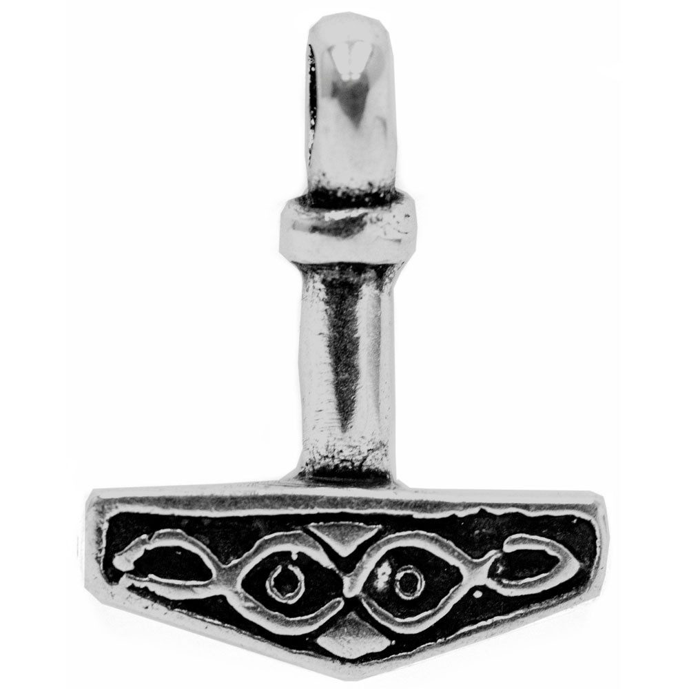 Kettenanhänger Thors Hammer Schmuck Anhänger 925er Silber - Thorhammer - 28x22mm