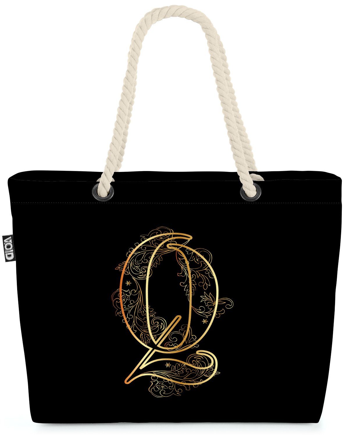 Q Floral Vintage Buchstabe Floral VOID (1-tlg), Vintag A Alphabet Strandtasche Vintage Buchstabe