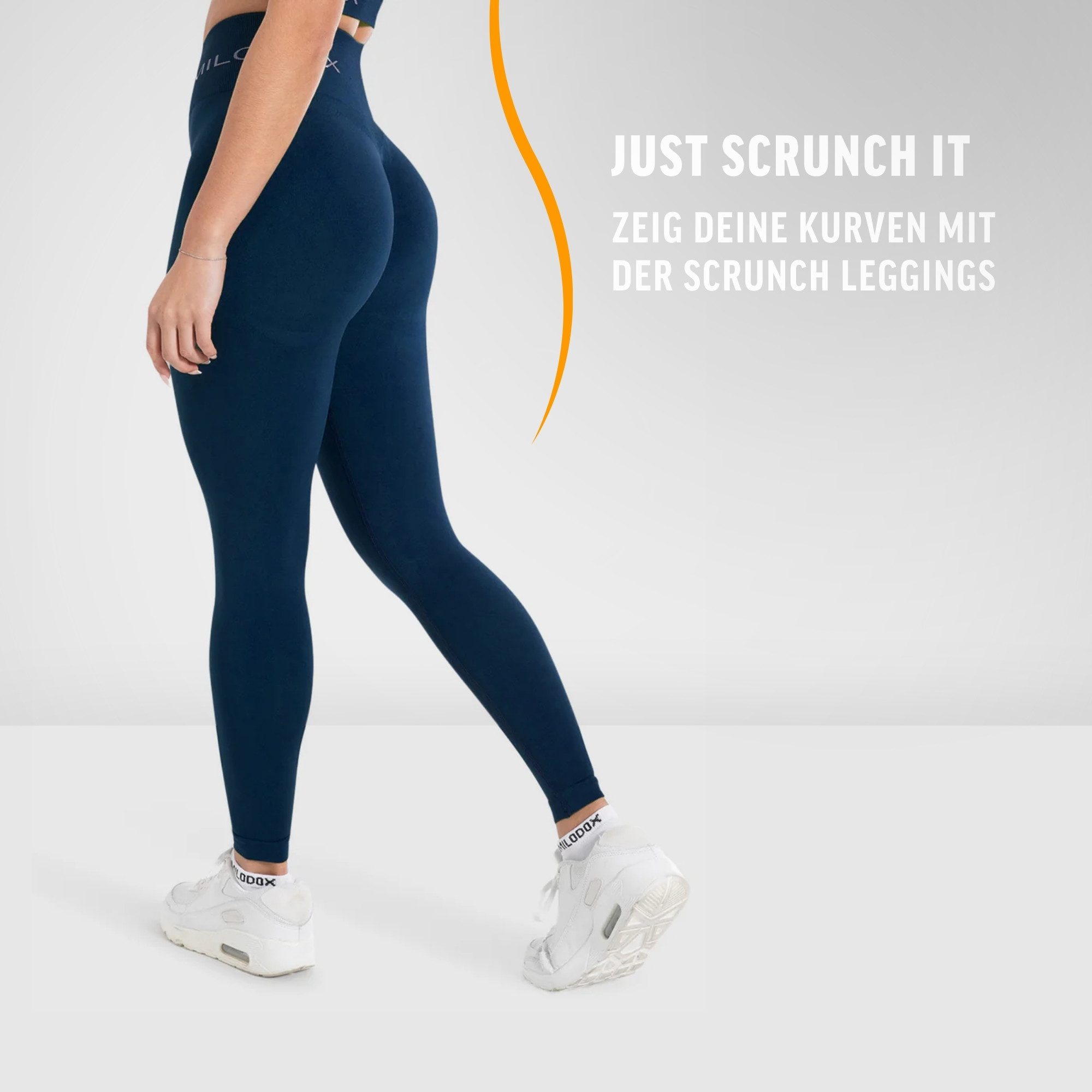 Smilodox Leggings Azura, Push Up Booy Fitnessleggings mit Schriftzug Sport & Alltag Scrunch Butt Squat-Sicher High Waist Seamless Yoga Gymhose Blickdicht