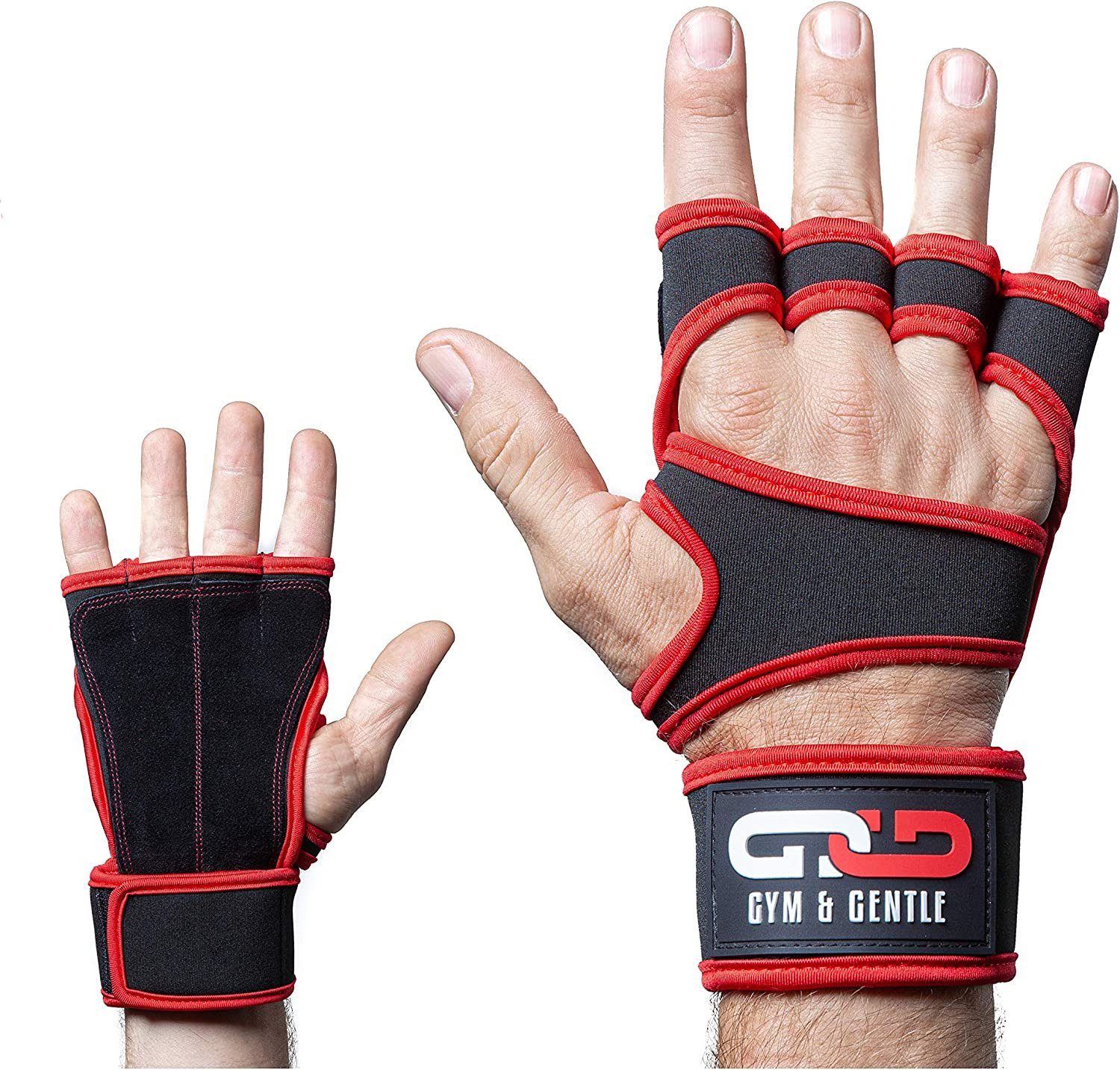 Gym & Gentle Multisporthandschuhe Fitnesshandschuhe mit Handgelenkstütze für Männer und Frauen geringes Gewicht rot | Trainingshandschuhe
