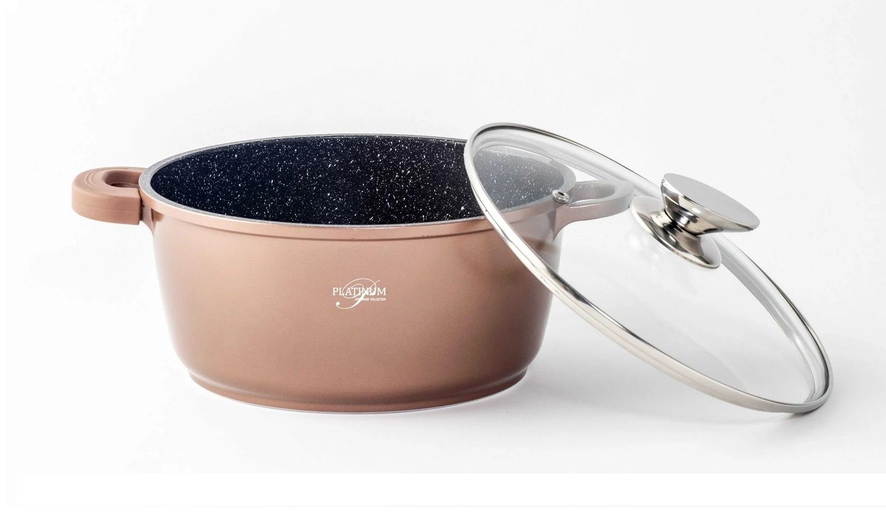 *Platinum Kochtopf Kochtopf Aluguss Glasdeckel Ø20/24/28/30/32cm Induktion