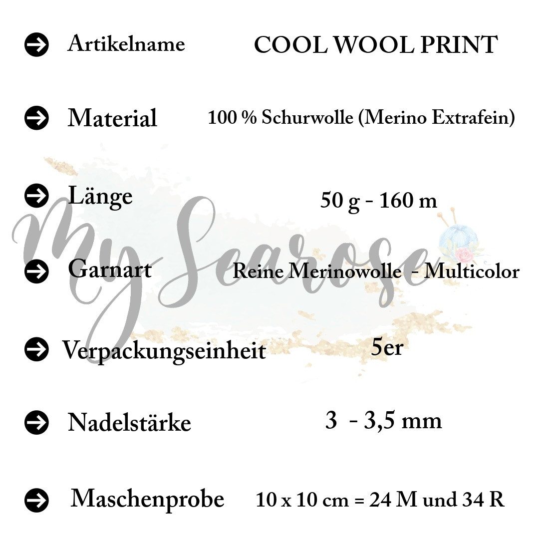 LANA GROSSA 5 x LANA GROSSA COOL WOOL PRINT Häkelwolle
