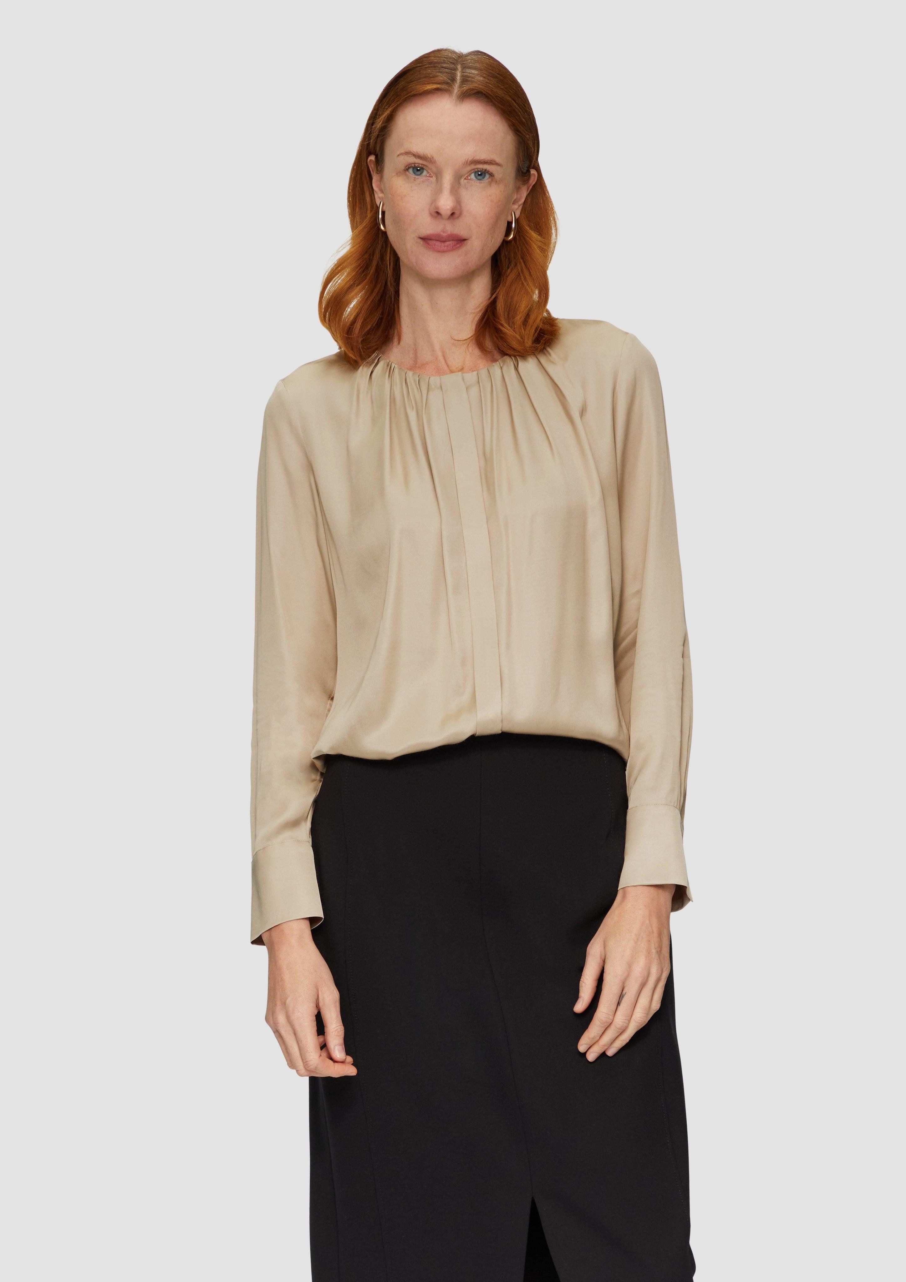 s.Oliver BLACK LABEL Langarmbluse Satinbluse mit günstig online kaufen