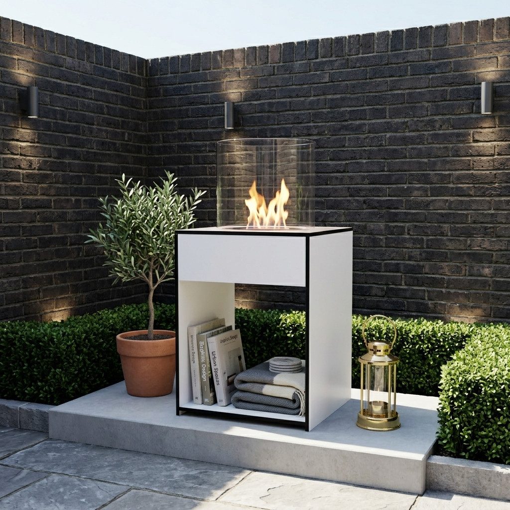 GLOW FIRE Echtfeuer-Dekokamin Emma Concept S Outdoor Ethanolkamin, echte Flamme mit Wohlfühlfaktor, TÜV geprüfter Sicherheitsbrenner