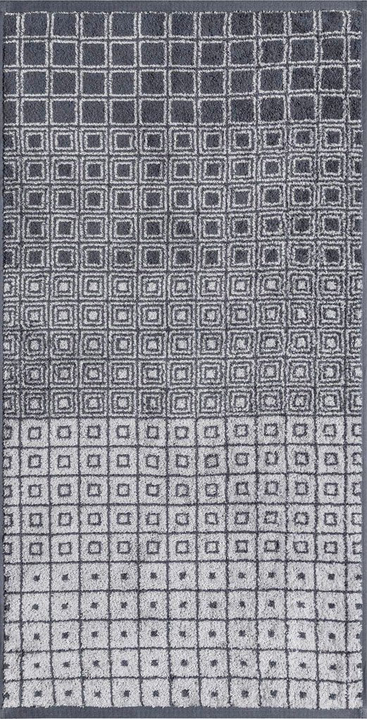 Egeria Duschtuch Kaya, Jacquard-Walkfrottier (1-St), graphisches Dessin, 100% Baumwolle stone grey