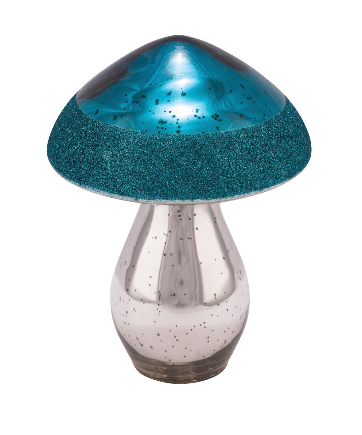 Gehlmann Dekofigur Glaspilz, mit Glitzerrand, hochwertiges Kristallglas