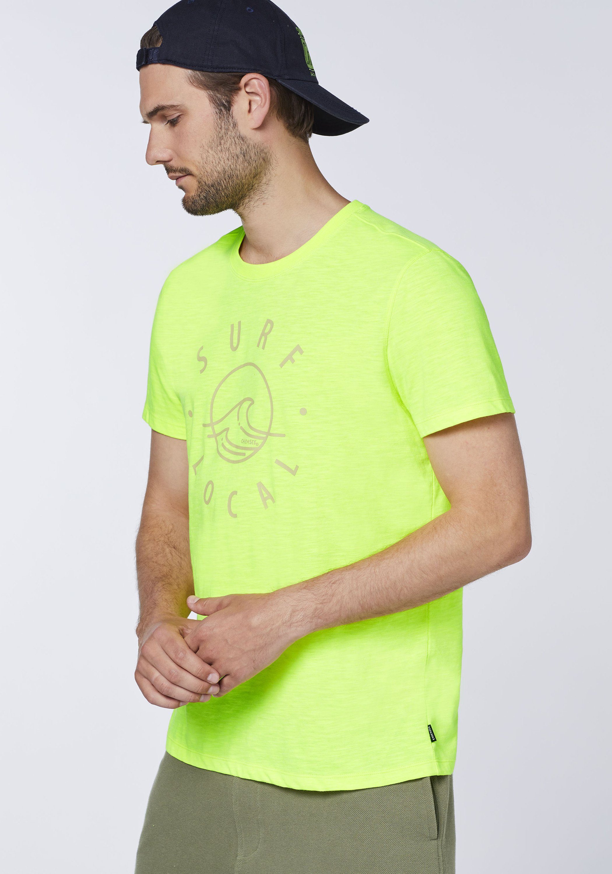 mit T-Shirt Safety 13-0630 1 Chiemsee Allover-Textur Yellow Print-Shirt