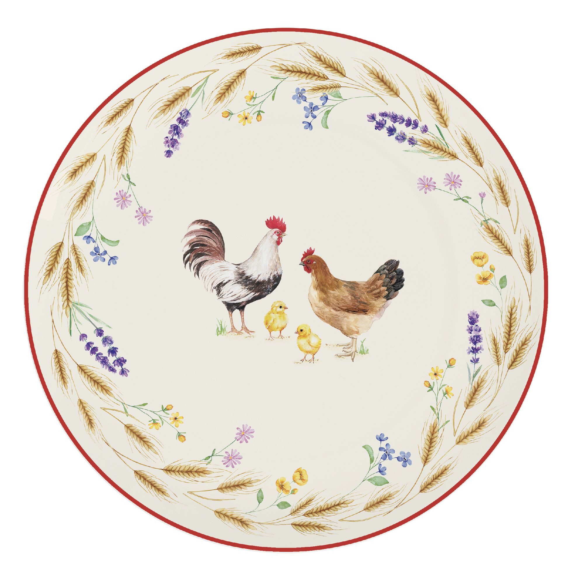 EasyLife Frühstücksteller Country Life, Spülmaschinengeeignet, Mehrfarbig, Hühner, ⌀ 19cm, Mehrfarbig, Hühner