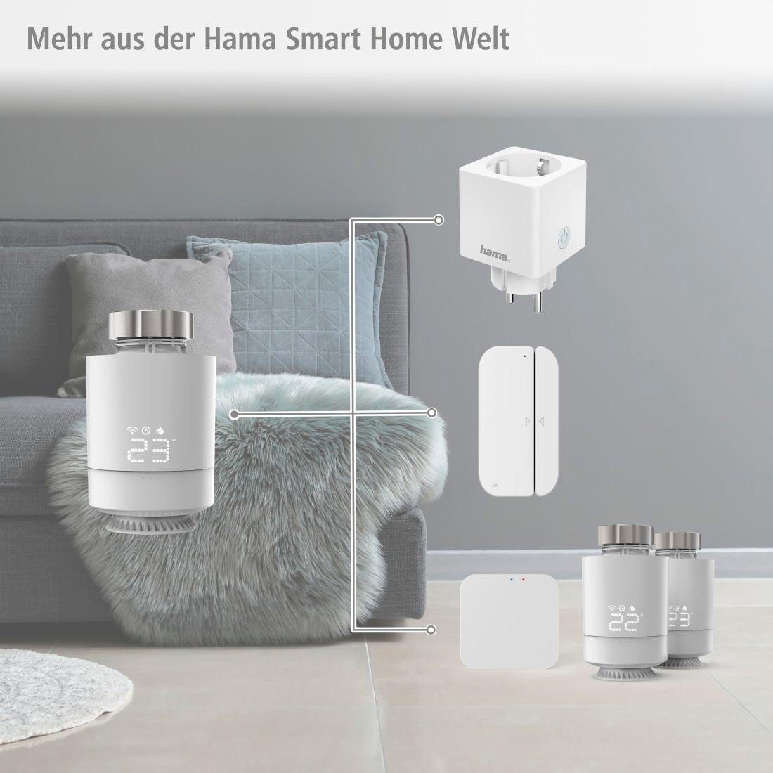 Hama Smart Heating Thermostat for WiFi Heating Control, with Smart Home Station Adapter, Radiator Thermostat