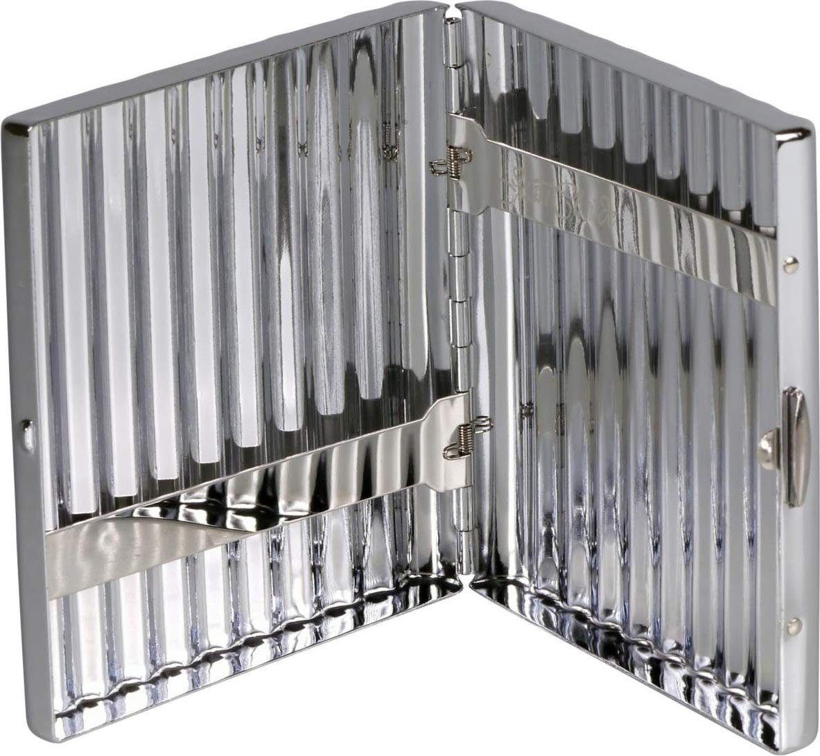 Jean Claude Aufbewahrungsbox Zigarettenetui aus Metall in Wellendesign 20 Kingsize, hochwertig verpackt in Geschenkbox
