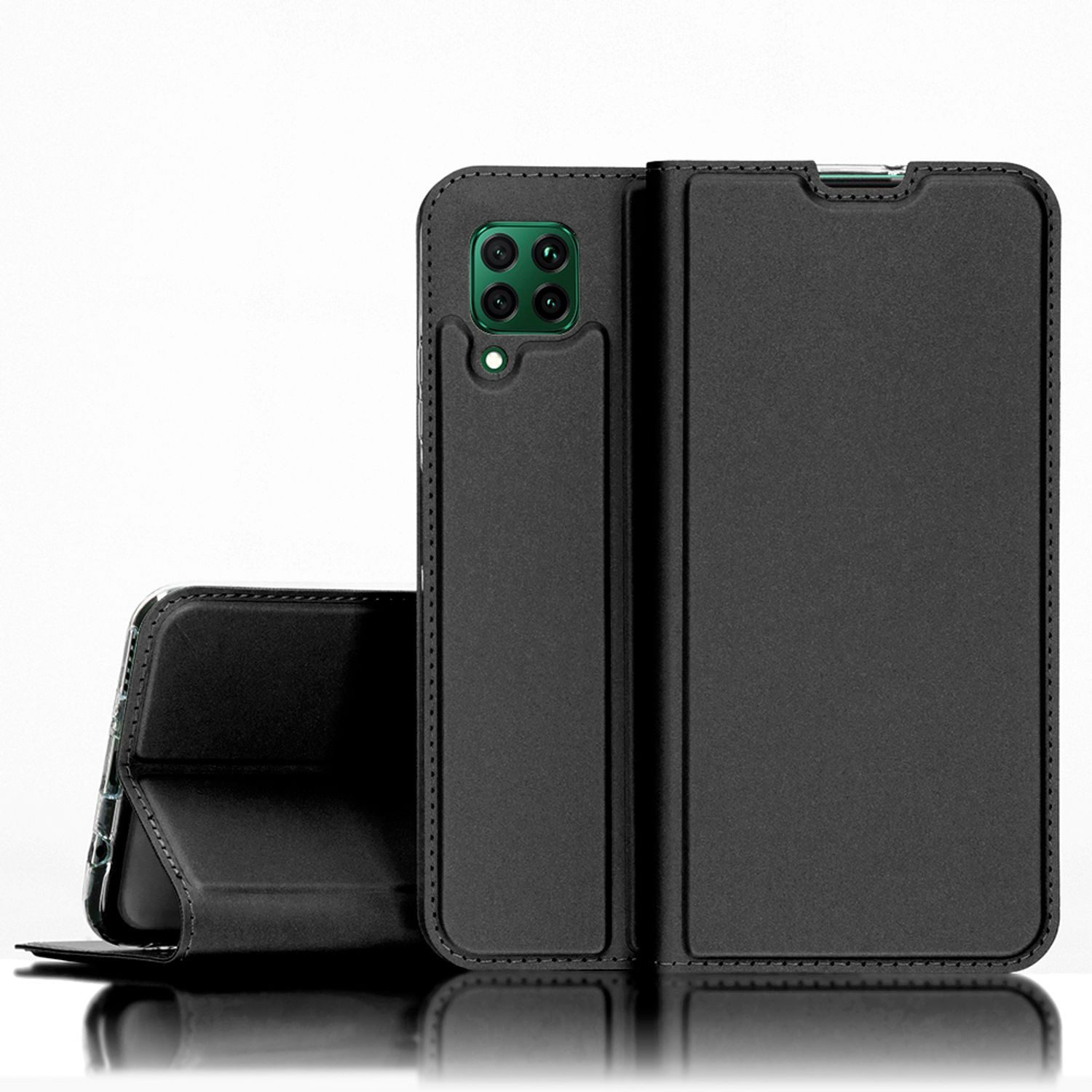 Nalia Smartphone-Hülle Huawei P40 Lite 16,3 cm (6,4 Zoll), Kunstleder Flip Case Hülle / Rundum Schutz Etui / Klapphülle / Wallet